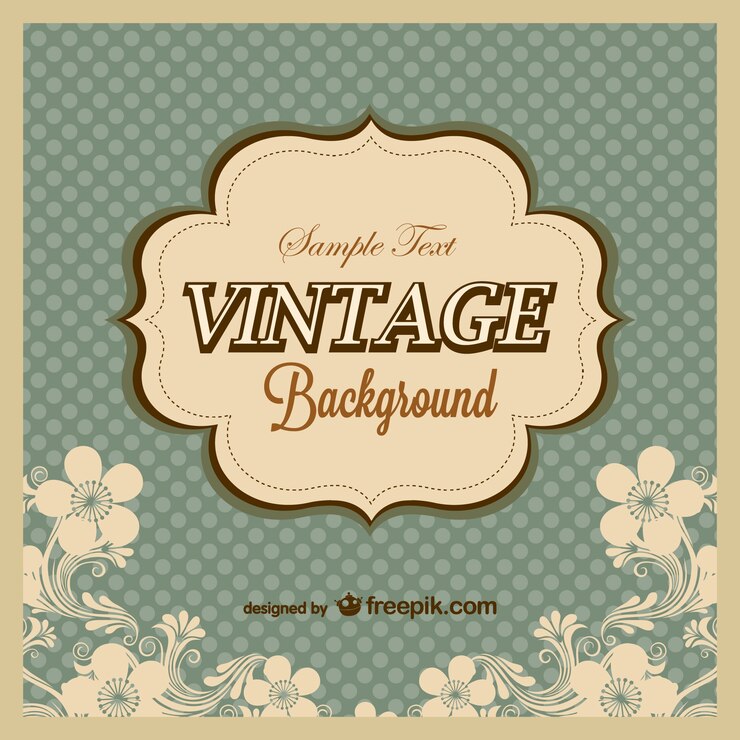 Vector gratuito plantilla vintage con fondo de lunares