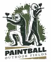 Vector gratuito plantilla vintage paintball club