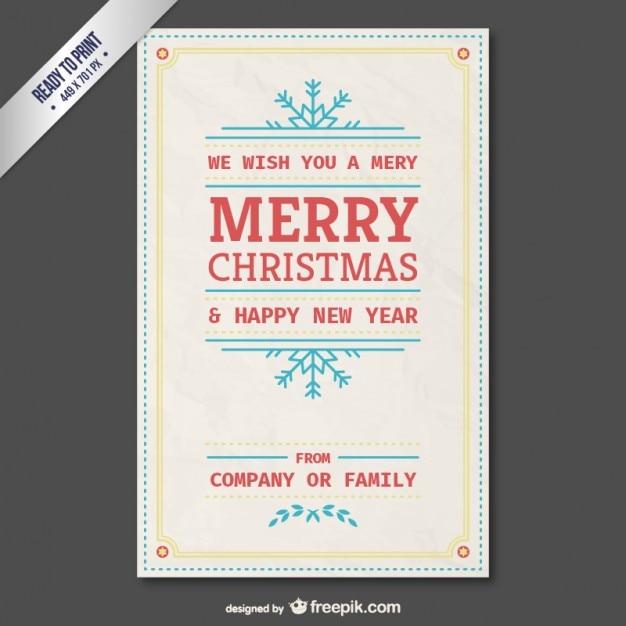 Plantilla vintage para tarjeta de navidad