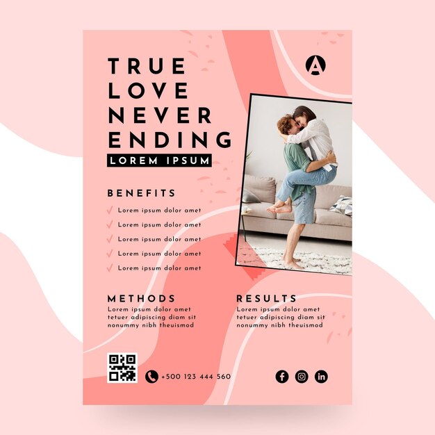 Plantilla de volante de amor verdadero sin fin