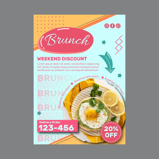 Plantilla de volante de brunch creativo