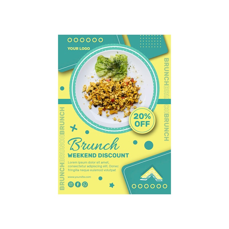 Vector gratuito plantilla de volante de brunch