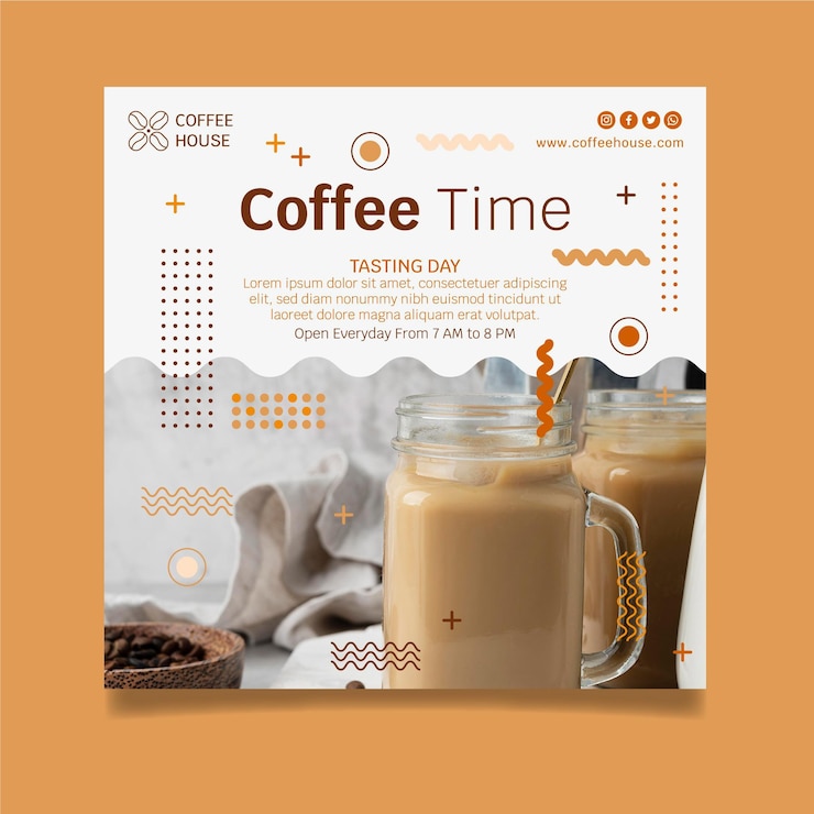 Vector gratuito plantilla de volante de cafetería