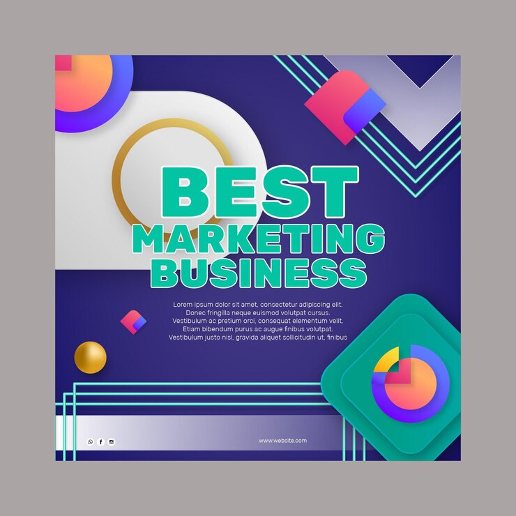 Vector gratuito plantilla de volante cuadrado comercial de marketing
