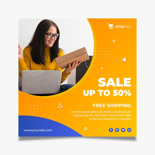 Plantilla de volante cuadrado para compras online