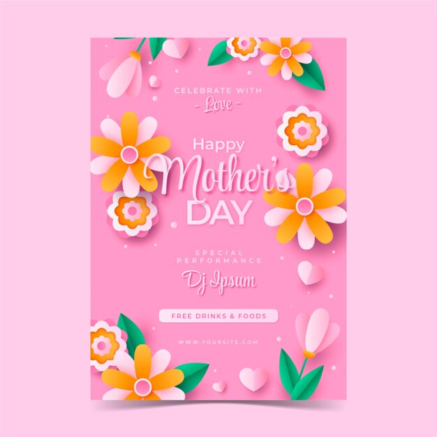 Plantilla de volante degradado del día de la madre