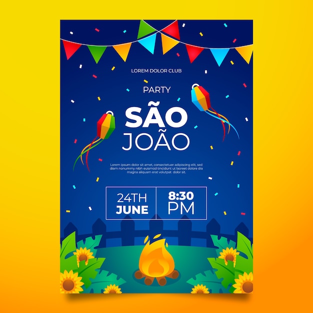 Plantilla de volante degradado de sao joao