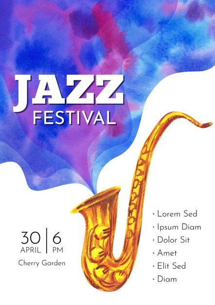 Plantilla de volante del día internacional del jazz