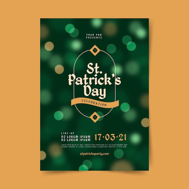 Plantilla de volante del día de san patricio