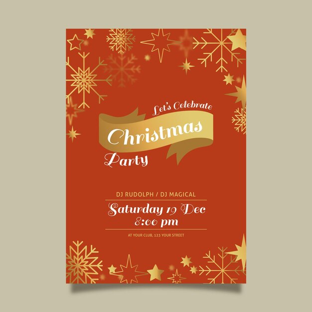 Plantilla de volante de fiesta de navidad plana