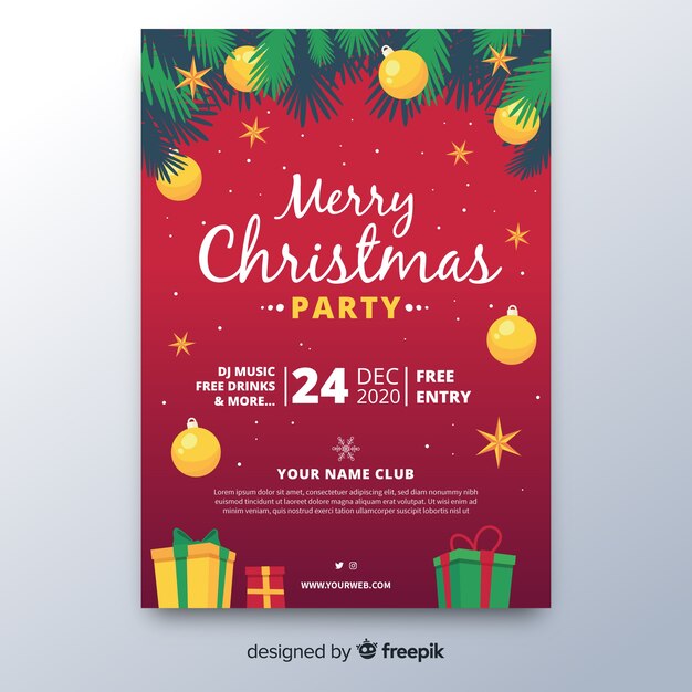 Plantilla de volante de fiesta de navidad