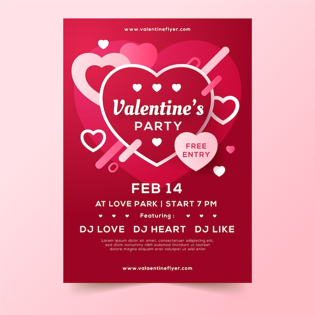 Plantilla de volante de fiesta de San Valentín