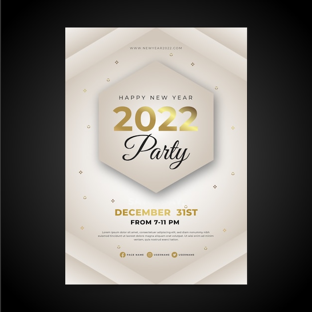Plantilla de volante de fiesta vertical de año nuevo degradado