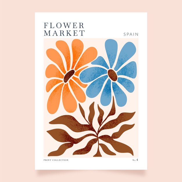 Plantilla de volante floral dibujado a mano