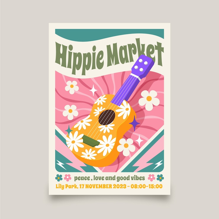 Vector gratuito plantilla de volante floral dibujado a mano