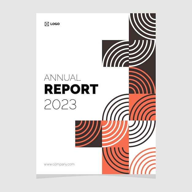 Plantilla de volante de folleto comercial del informe anual 2023