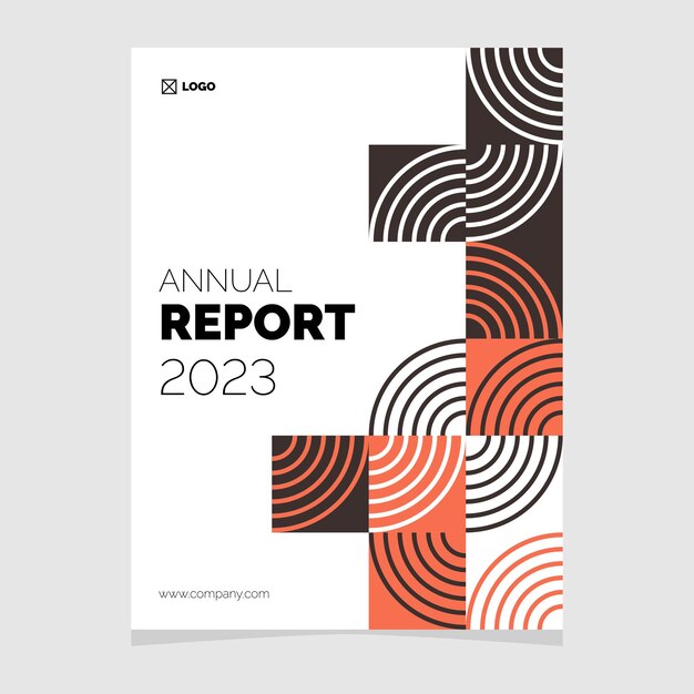 Plantilla de volante de folleto comercial del informe anual 2023