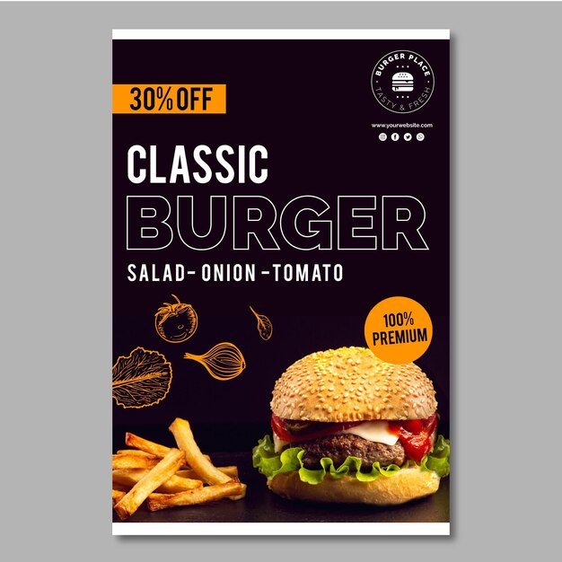 Plantilla de volante de hamburguesa