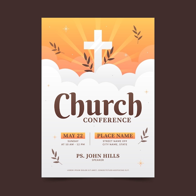 Plantilla de volante de iglesia plana