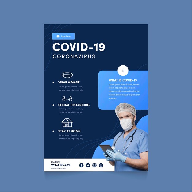 Plantilla de volante informativo sobre coronavirus