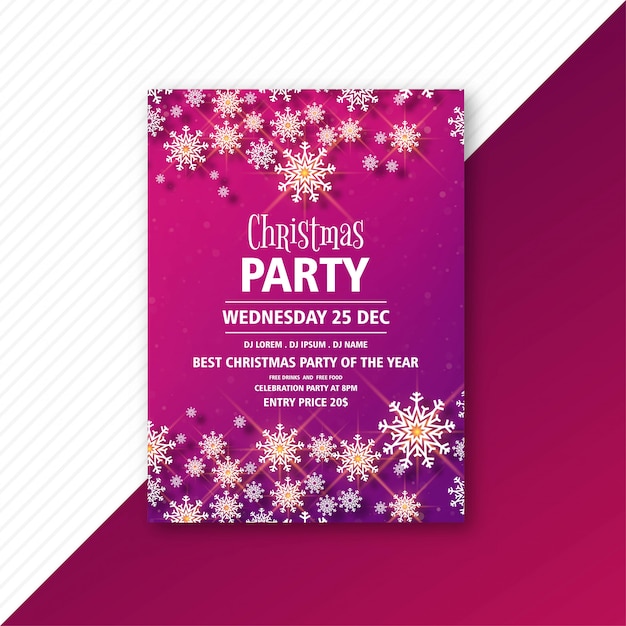 Plantilla de volante de invitación de fiesta de navidad