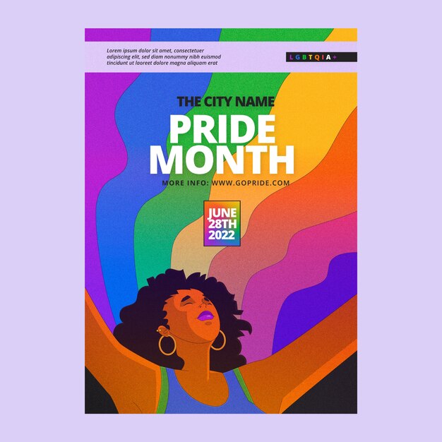 Plantilla de volante lgbt del mes del orgullo degradado