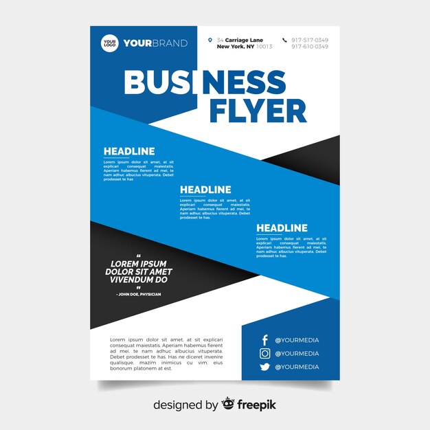 Plantilla de volante de negocios con diseño corporativo