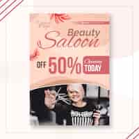 Vector gratuito plantilla de volante de salón de belleza