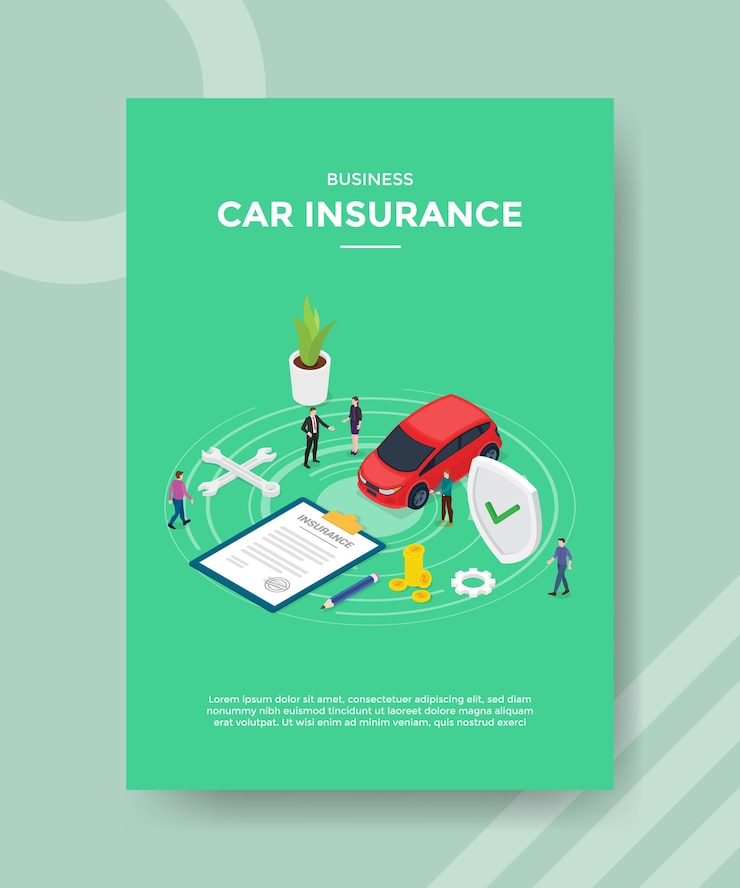 Vector gratuito plantilla de volante de seguro de automóvil comercial