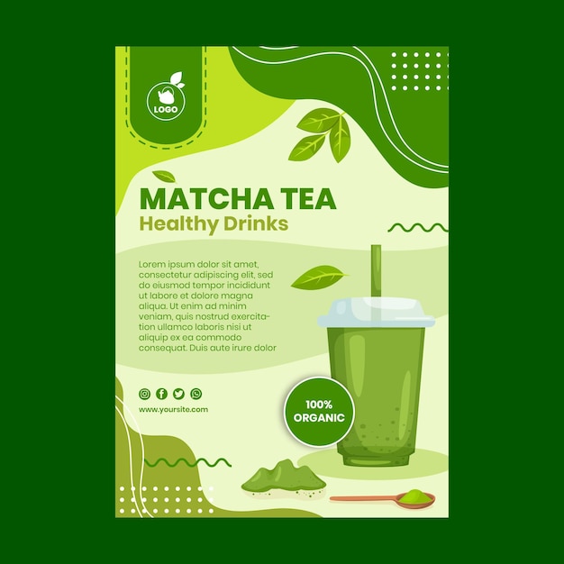 Plantilla de volante de té matcha