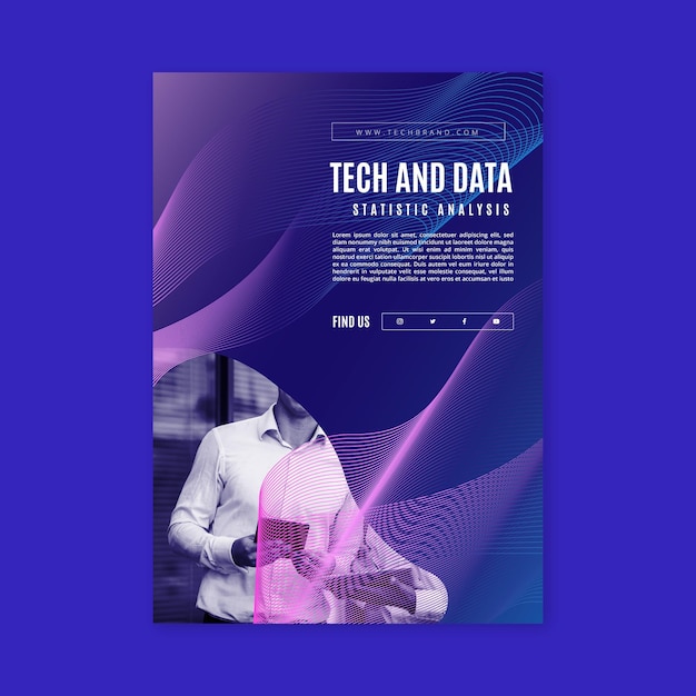 Plantilla de volante de tecnología y futuro