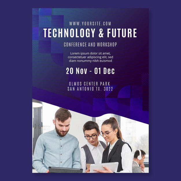 Plantilla de volante de tecnología y negocios futuros