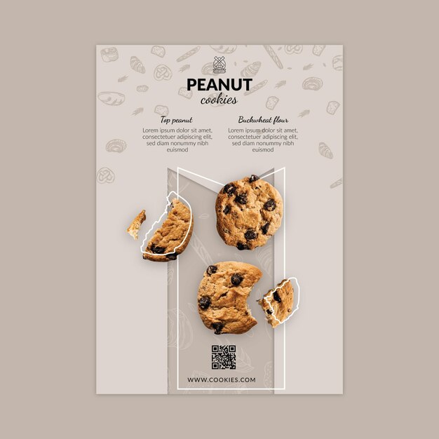 Plantilla de volante vertical de cookies