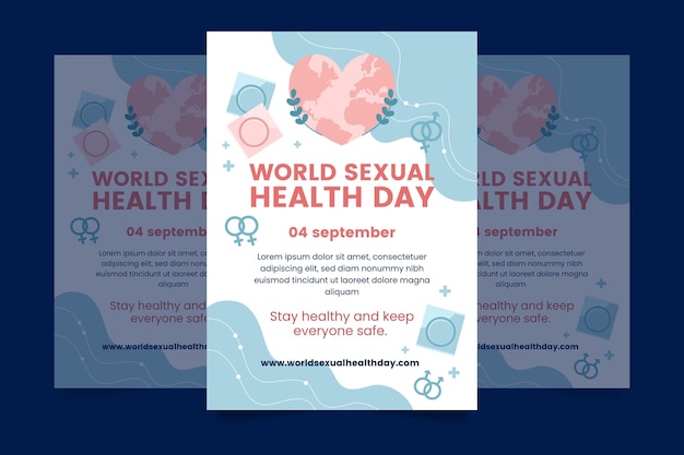 Vector gratuito plantilla de volante vertical del día mundial de la salud sexual