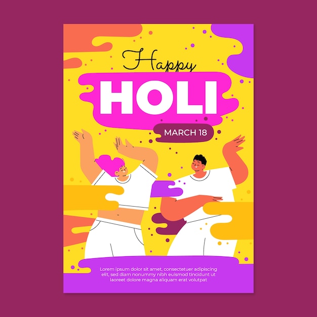 Plantilla de volante vertical holi plano