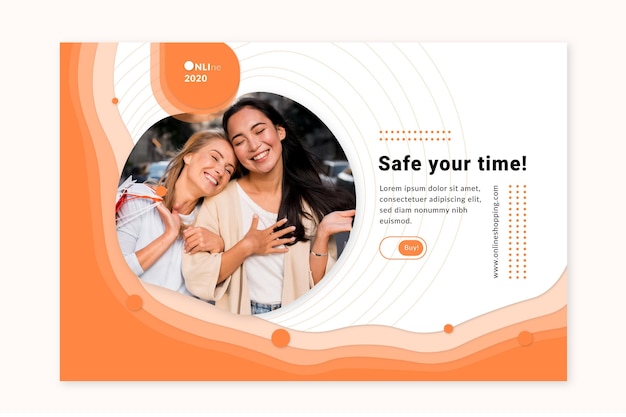 Plantilla web de banner de servicio de compras en línea