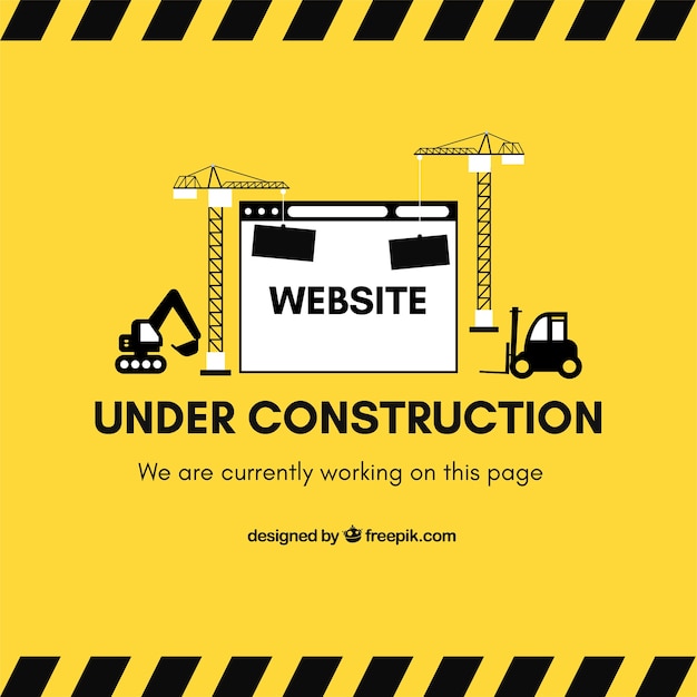 Plantilla web de bajo construcción en estilo plano