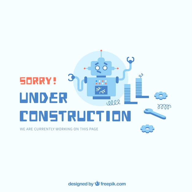 Plantilla web de bajo construcción en estilo plano
