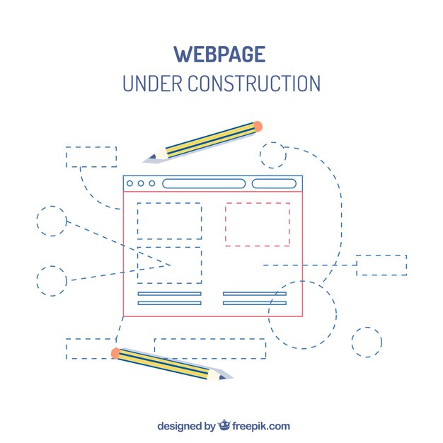 Plantilla web de bajo construcción en estilo plano