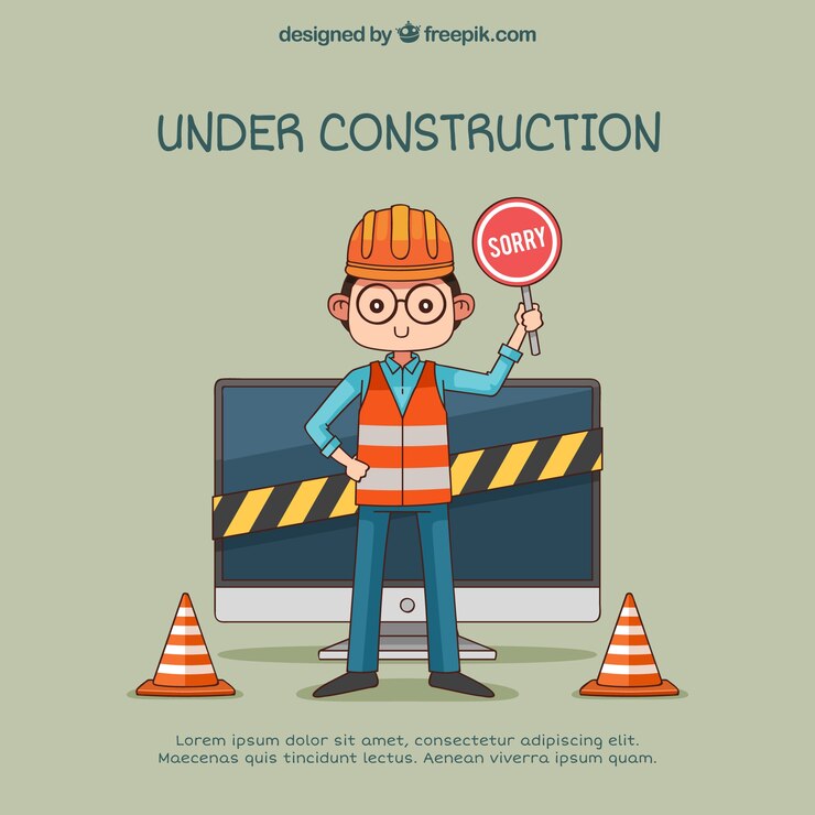 Vector gratuito plantilla web de bajo construcción en estilo plano