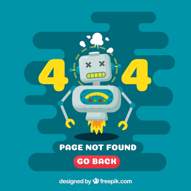 Plantilla web de error 404 en estilo plano