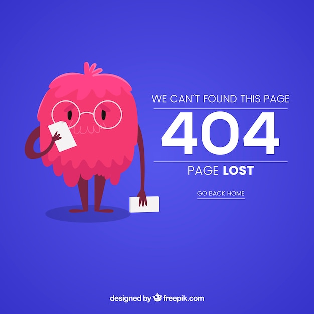 Plantilla de web de error 404 con monstruo divertido