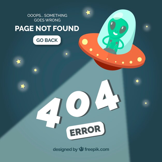 Plantilla de web de error 404 con ovni