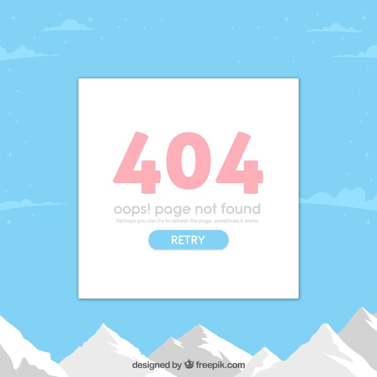 Vector gratuito plantilla web de error 404 con paisaje en estilo plano