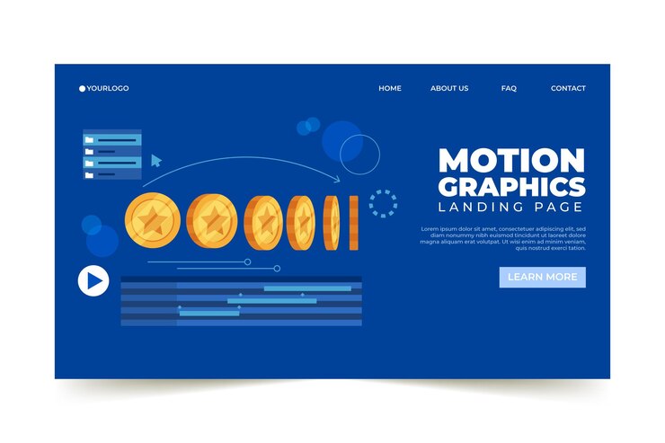 Vector gratuito plantilla web de motiongraphics orgánico