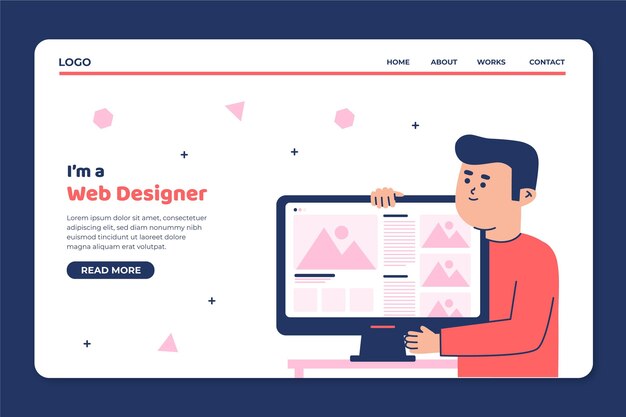 Plantilla web organic flat about me
