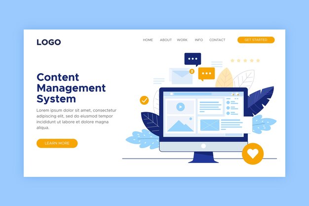 Plantilla web plana cms