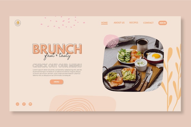 Plantilla web de restaurante brunch