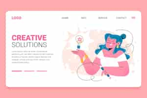 Vector gratuito plantilla web de soluciones creativas