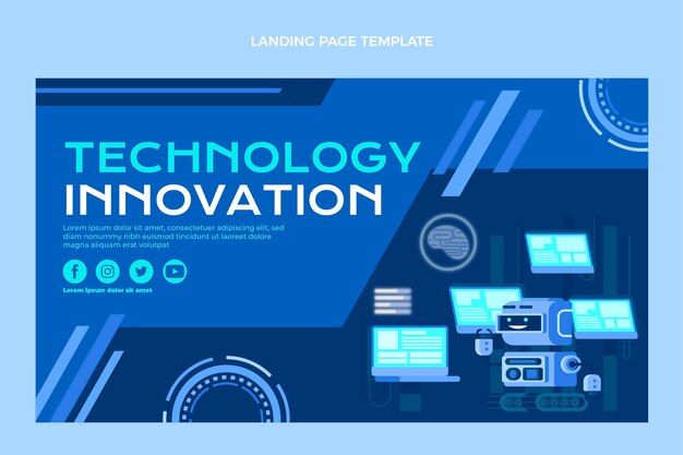 Plantilla web de tecnología mínima de diseño plano